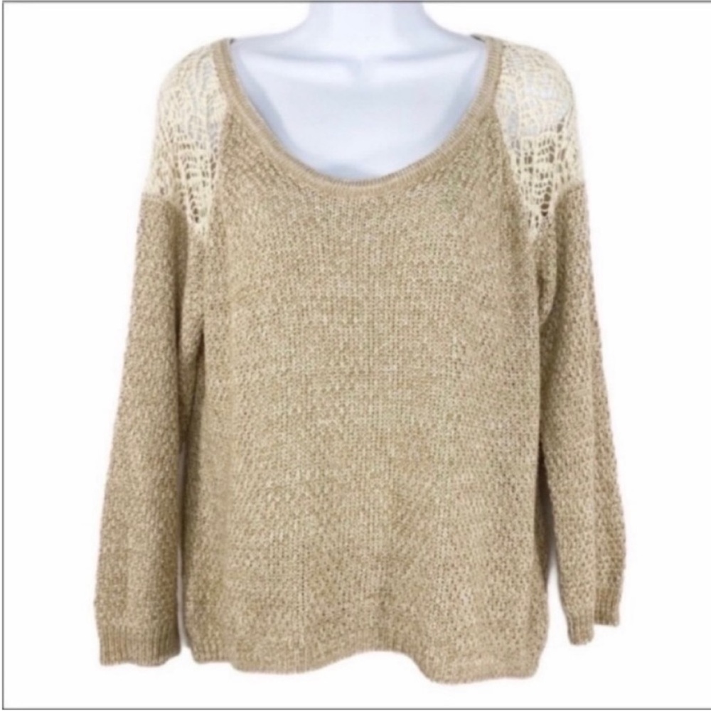 PINK ROSE crochet sweater top M